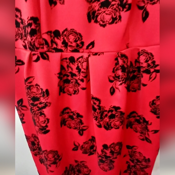 Enfocus Goth Velvet Rose Dark Romantic Midi Dress Womens Size 20W - Picture 3 of 6